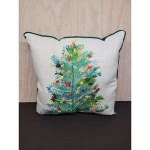 Betsy Drake Christmas Tree Indoor-Outdoor Pillow